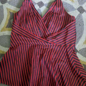 Red And Navy Anthropologie Peplum Halter